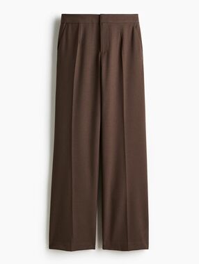H&M Brown Woven Wide Leg Dress Pants Size 14